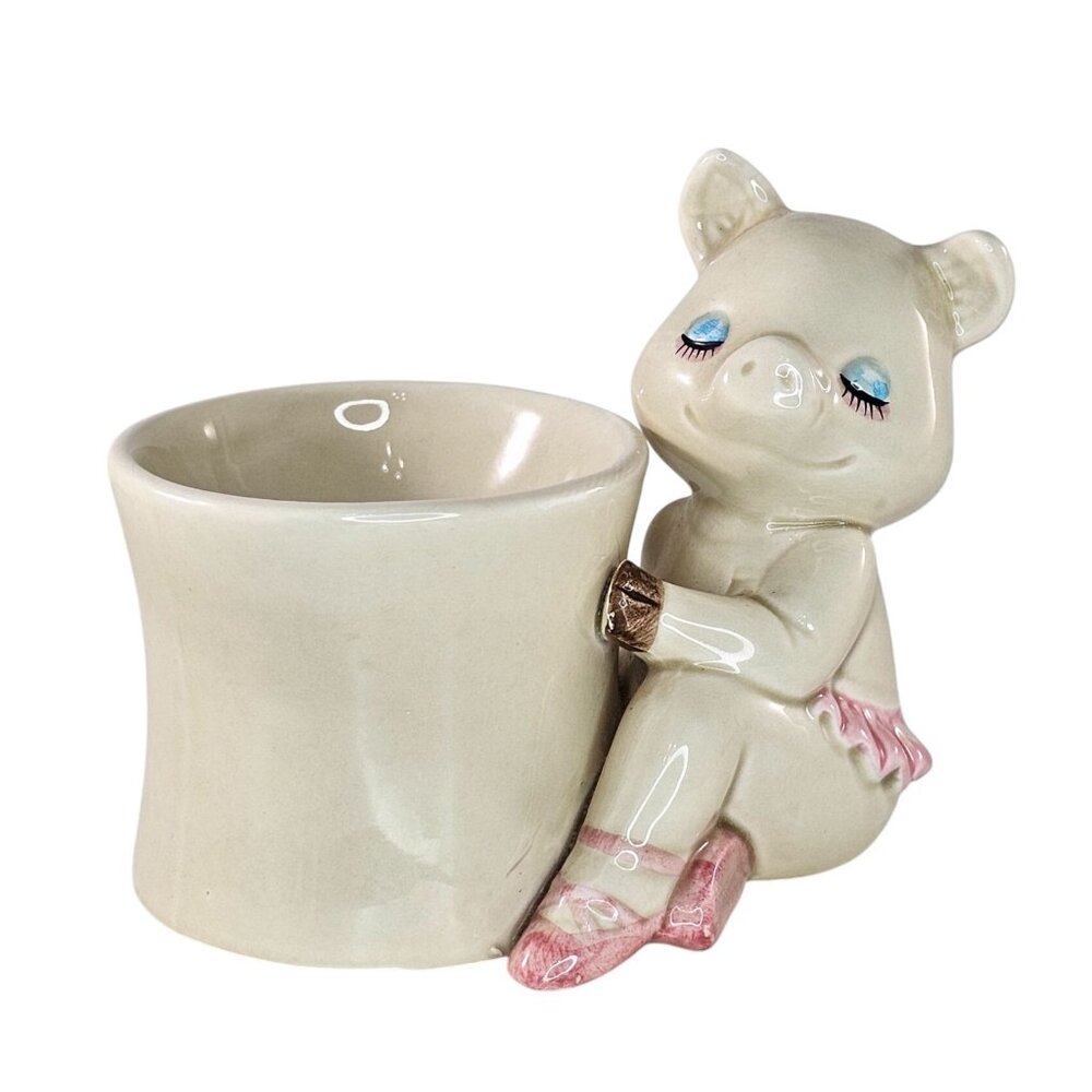 Josef Originals Ballerina Pig Trinket Dish Figurine